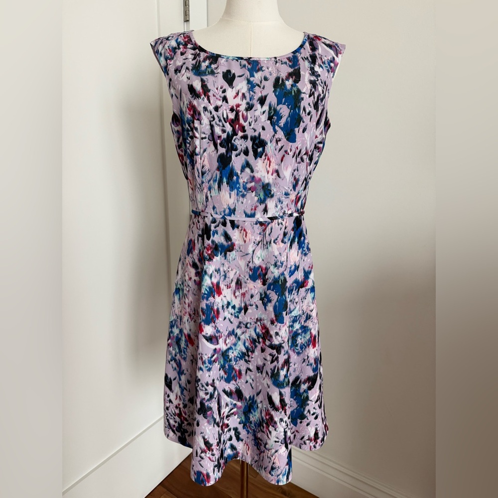 J.CREW Dress - Watercolor Floral Fit & Flare Lined Dress -  Size 4